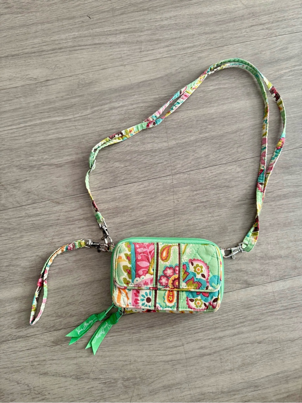 Vera Bradley Retired Tutti Frutti Wallet Crossbody Wristlet Floral Paisley